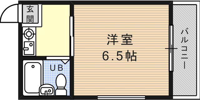 ドミール青木(1K/2階)の間取り写真