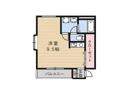 セトル K ハウス(ワンルーム/3階)の間取り写真
