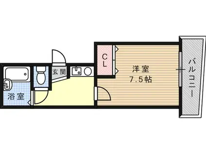 メゾン御影(1K/2階)の間取り写真