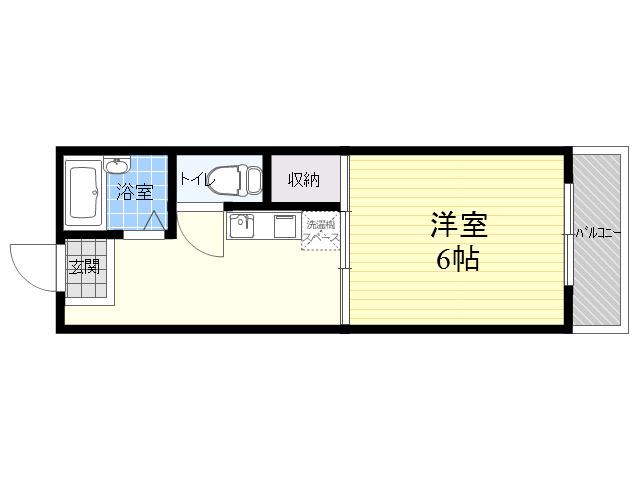 コスモハイツ高尾(1K/1階)の間取り写真