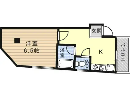 カーサデ六甲(1K/2階)の間取り写真
