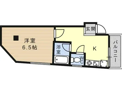 カーサデ六甲(1K/3階)の間取り写真