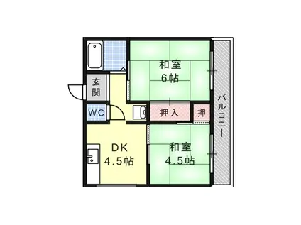 第2坂田ビル(2K/1階)の間取り写真