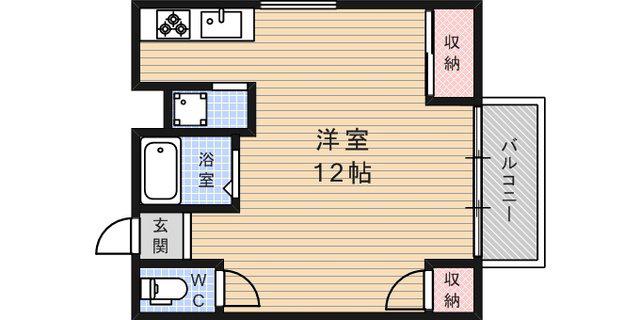 田中ハウス(ワンルーム/3階)の間取り写真