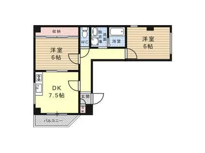 ピエ・デル・モンテ・摩耶(2DK/4階)の間取り写真