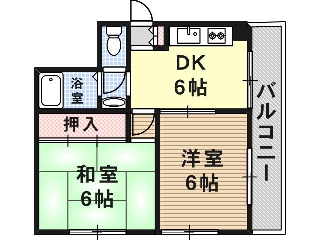 グレイスハイツ王子(2DK/3階)の間取り写真