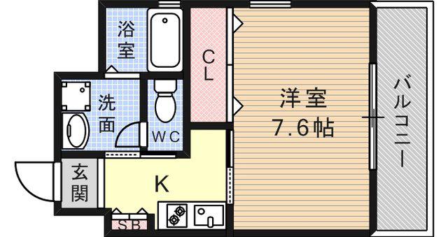 プライムライフ御影(1K/3階)の間取り写真