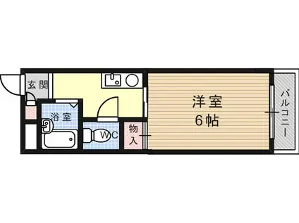 ポートサイド大石(1K/2階)の間取り写真