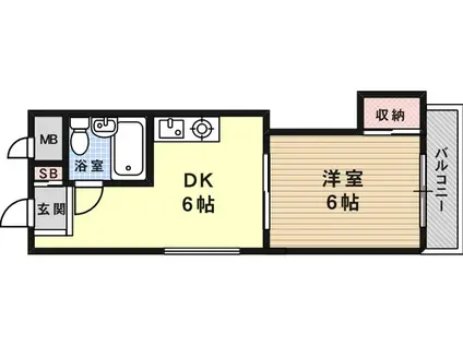シンエーハイツ六甲道(1DK/5階)の間取り写真