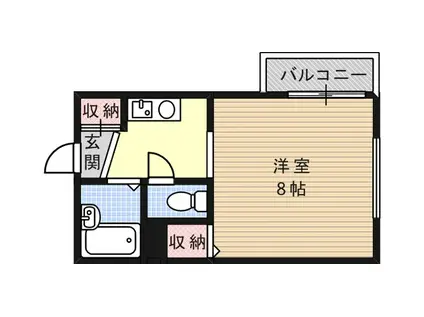 ロージェ西灘(1K/2階)の間取り写真
