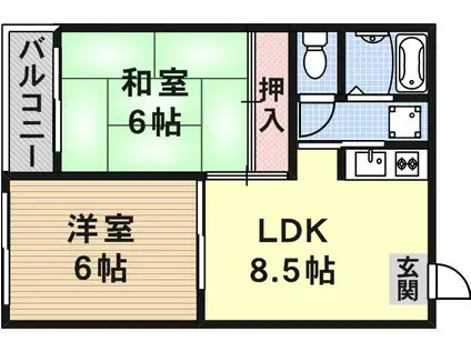 コモドカーサ魚崎(2LDK/5階)の間取り写真