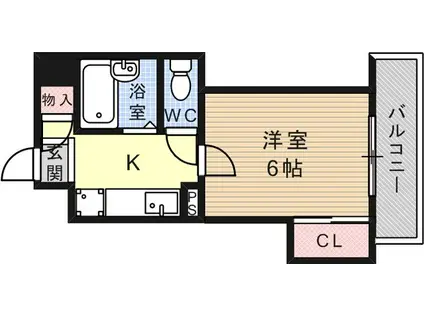 サンロイヤル八幡(1K/3階)の間取り写真