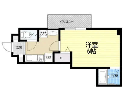 ラムール六甲山ノ手(1K/2階)の間取り写真