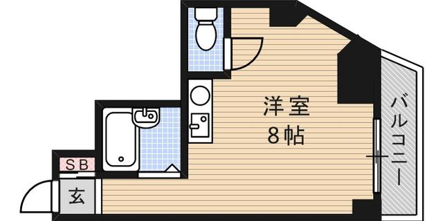 ドミール寺尾(ワンルーム/2階)の間取り写真
