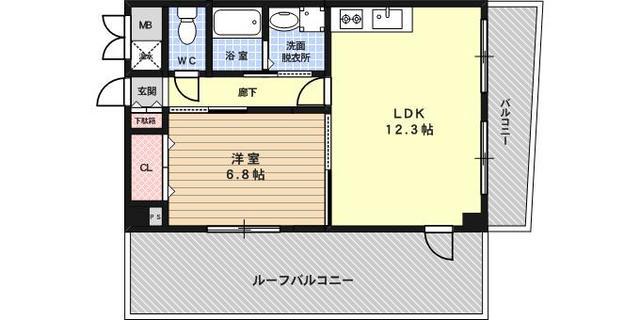 パルテール灘(1LDK/7階)の間取り写真