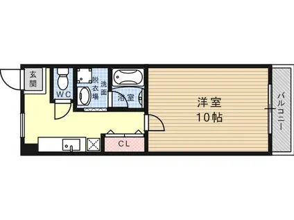 アルファー六甲(1K/2階)の間取り写真