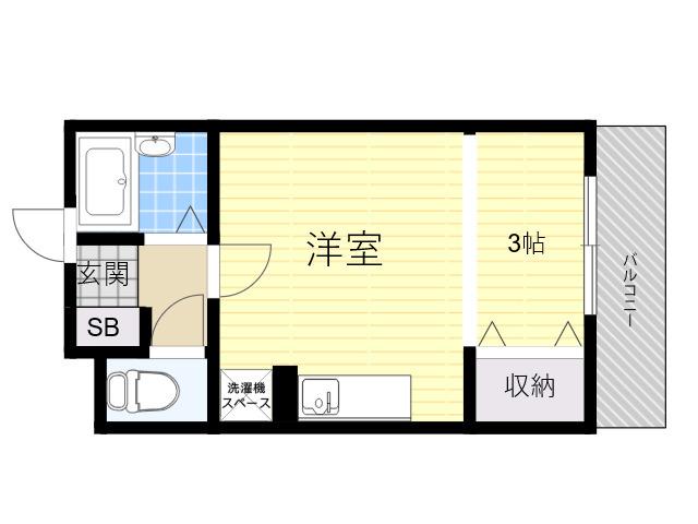 イズミコート(ワンルーム/3階)の間取り写真