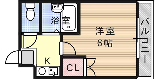 ADSQUARE住吉南(1K/4階)の間取り写真
