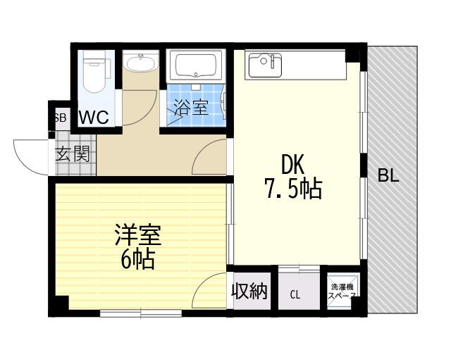 JR東海道・山陽本線 住吉駅(ＪＲ・六甲ライナー) 徒歩10分 3階建 築41年(1DK/3階)の間取り写真
