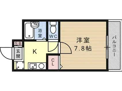 ラフィーヌ六甲(1K/2階)の間取り写真