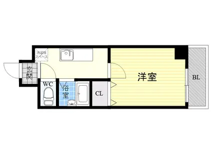 エクレール六甲(1K/2階)の間取り写真