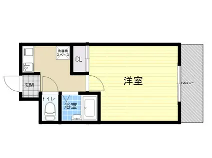 エクレール六甲(1K/2階)の間取り写真