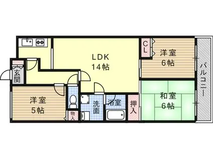 ビバリーハウス青谷壱番館(3LDK/3階)の間取り写真