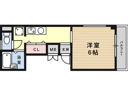 ジョイ福住(1K/3階)の間取り写真