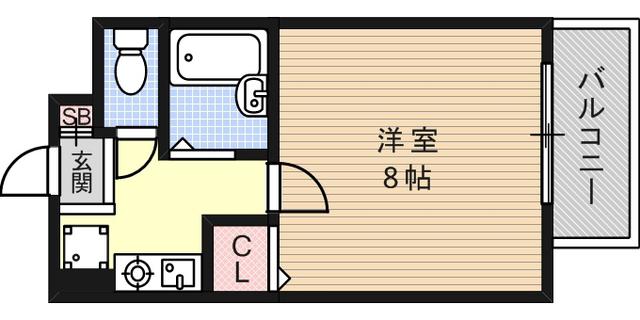 ヴィラセゾン甲南(1K/4階)の間取り写真