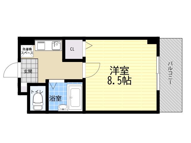 ヴィラセゾン甲南(1K/4階)の間取り写真