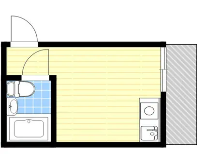 岡本ビラ(ワンルーム/2階)の間取り写真
