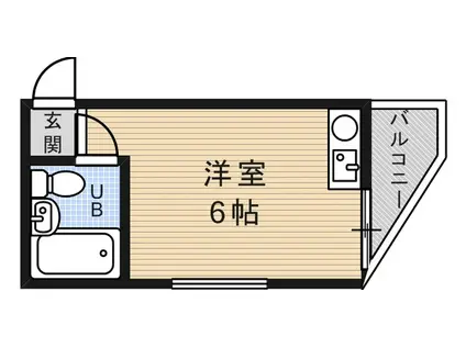 岡本ビラ(ワンルーム/2階)の間取り写真