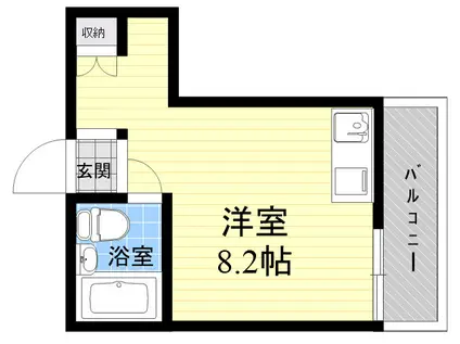 岡本ビラ(ワンルーム/1階)の間取り写真