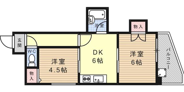 サンビルダー六甲駅前(2DK/2階)の間取り写真