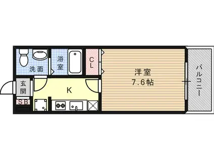 セレブ岡本(1K/2階)の間取り写真