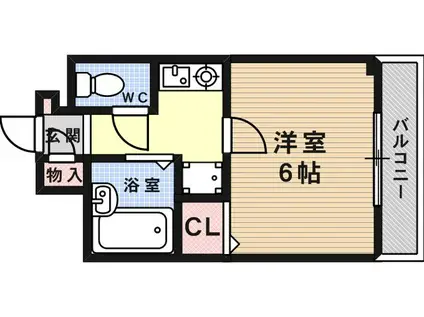 六甲ヒノキ(1K/2階)の間取り写真