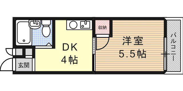 プレタメゾン岡本(1DK/1階)の間取り写真