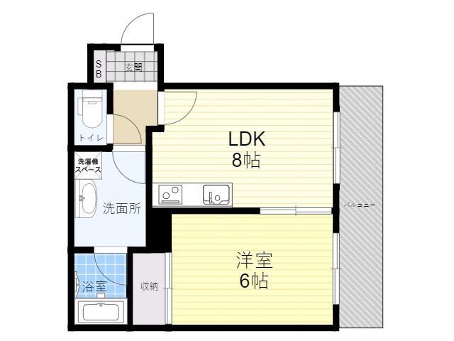 ナックビル(1LDK/6階)の間取り写真
