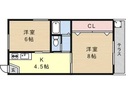シティライフ43タカハ(2K/1階)の間取り写真