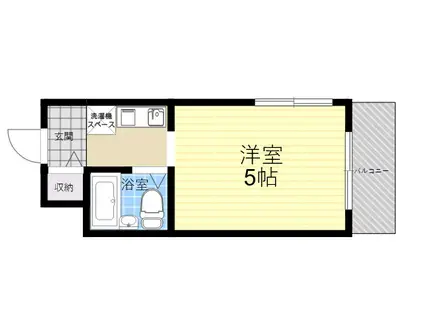 プラス六甲(1K/2階)の間取り写真