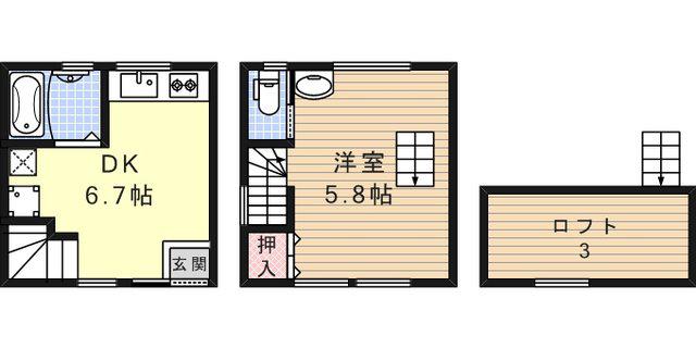 サンライト(1DK)の間取り写真