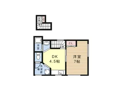 うえむらハイツ(1DK/2階)の間取り写真