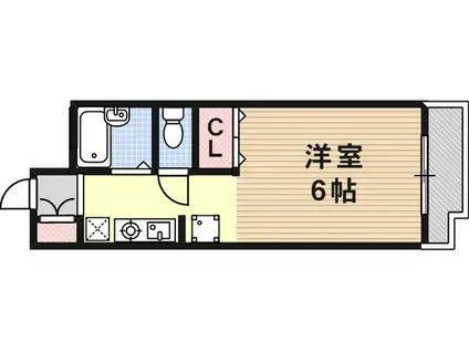 ヴァンテアン六甲(1K/2階)の間取り写真