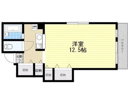 クレストヒル御影(1K/3階)の間取り写真