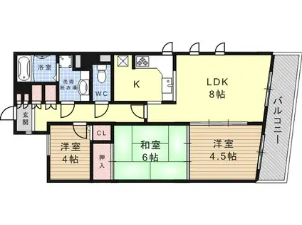 メゾン新御影(3LDK/5階)の間取り写真