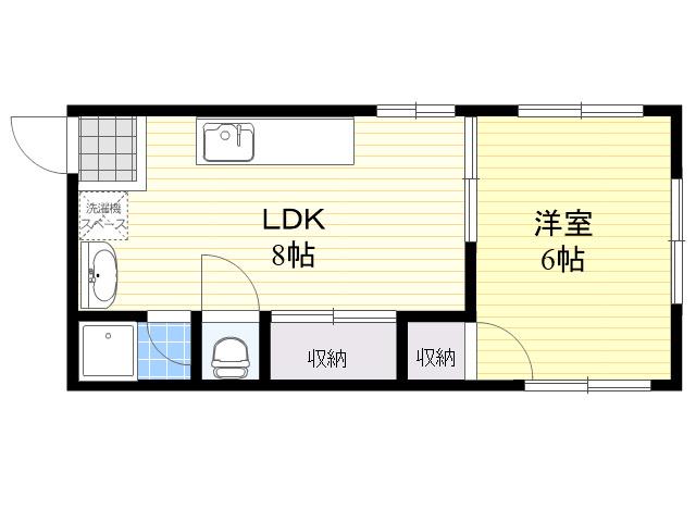下川マンション(1LDK/2階)の間取り写真
