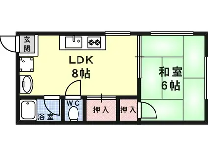 下川マンション(1DK/3階)の間取り写真