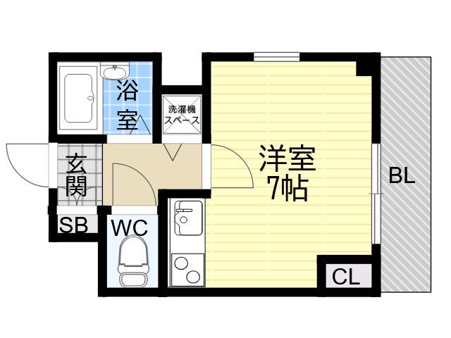 ジュネス本山(ワンルーム/1階)の間取り写真
