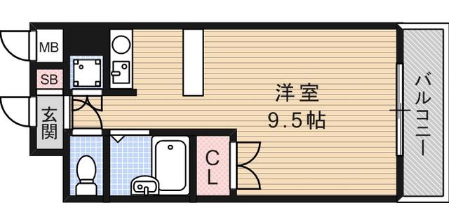 マンショントリン(ワンルーム/2階)の間取り写真