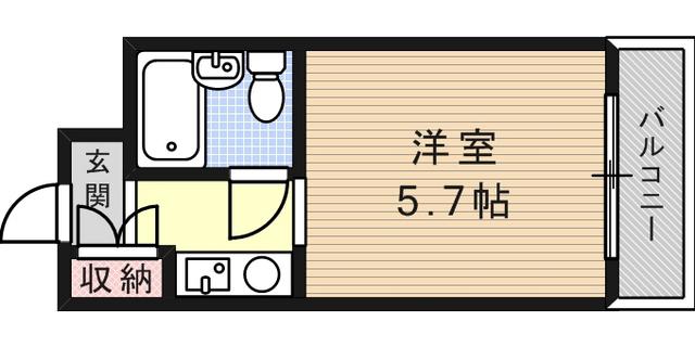 ビシック西進(1K/2階)の間取り写真